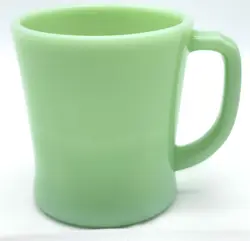 VINTAGE ANCHOR HOCKING FIRE KING JADEITE GREEN GLASS D HANDLE MUG CUP USA