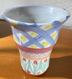 VINTAGE MACKENZIE CHILDS AALSMEER TALL TUMBLER, 1997