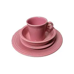 FIESTAWARE HOMER LAUGHLIN ROSE PINK 4 PIECE PLACE SETTING FIESTA