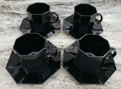 BLACK GLASS DEMITASSE