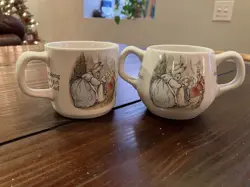 LOT OF 2 VINTAGE WEDGWOOD OF ETRURIA & BARLASTON PETER RABBIT MUG BEATRIX POTTER