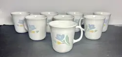 VINTAGE CORELLE CORNING WARE FRIENDSHIP COFFEE CUP MUG (SET OF 8)