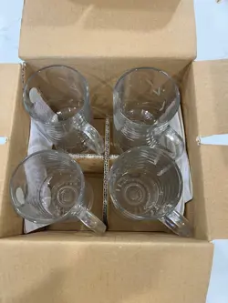 PRINCESS HOUSE CRYSTAL BEVERAGE MUGS MADE IN FRANCE SET OF 4