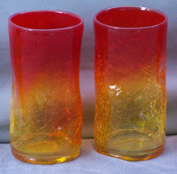 2 VINTAGE BLENKO TANGERINE AMBERINA 6