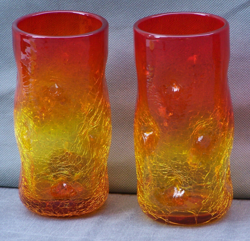 2 VINTAGE BLENKO TANGERINE AMBERINA 6