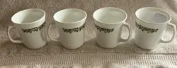 4 CRAZY DAISY SPRING BLOSSOM COFFEE CUPS 3 1/2