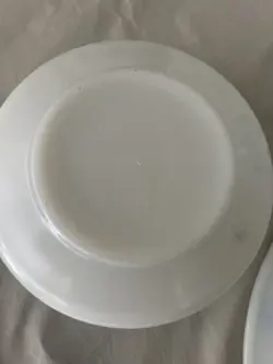 3 PIECE SET VINTAGE PYREX CHILDREN'S MILK GLASS TRAIN DIVIDED PLATE MUG AND BOWL