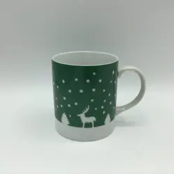 PONETTE MUG/CUP REINDEER GREEN CHRISTMAS JAPAN VINTAGE RARE!