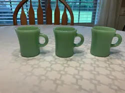 LOT OF 3 VINTAGE FIRE KING JADEITE C MUGS
