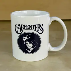 VINTAGE THE CARPENTERS MUSIC DUO COFFEE MUG YESTERDAY ONCE MORE RARE