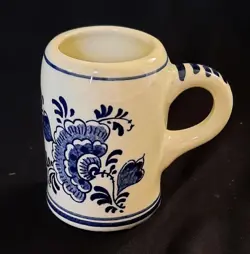 VINTAGE DELFT BLUE MINI MUG STEIN TOOTHPICK HOLDER HAND PAINTED