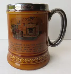 VINTAGE LORD NELSON POTTERY MUG - TOBACCO THEME BY THE FIRE     (INV35626)