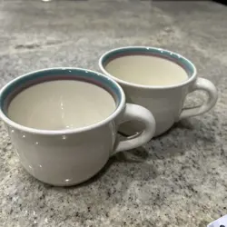 PFALTZGRAFF JUNIPER COFFEE CUPS SET OF 2 VINTAGE MADE IN THE USA 2.5 TALL