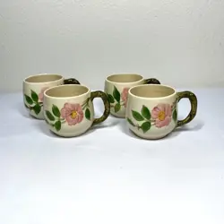 VINTAGE FRANCISCAN DESERT ROSE MUGS CUPS SET OF FOUR