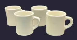 4 VINTAGE HEAVY VICTOR DINER RESTAURANT WARE COFFEE CUPS MUGS