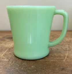 7 VINTAGE FIRE KING ANCHOR HOCKING JADEITE D HANDLE OVEN WARE COFFEE CUPS MUGS