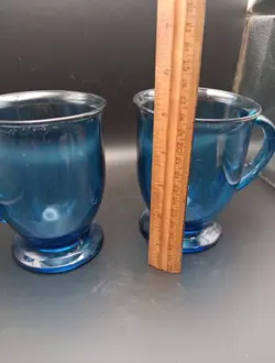 GLASS FOOTED MUGS