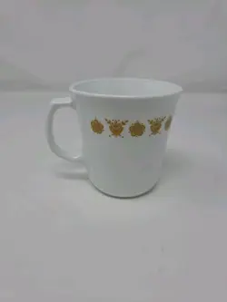 VINTAGE CORNING CORELLE BUTTERFLY GOLD COFFEE MUGS D HANDLE