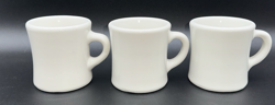 3 VINTAGE VICTOR USA COFFEE MUG CUP HEAVY DINER RESTAURANT WARE STAMPED