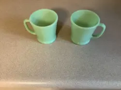 VINTAGE JADEITE FIRE KING HANDLE COFFEE MUG ANCHOR HOCKING OVEN WARE HEAVY