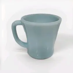 VTG FIRE-KING OVEN WARE DELPHITE LIGHT BLUE MILK GLASS D-HANDLE MUG MCM USA CUP