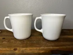 SOLID WHITE CORNING WARE COFFEE MUG/TEA CUP - VINTAGE - SET OF 2