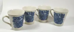 VINTAGE LIBERTY BLUE BY STAFFORDSHIRE MONTICELLO COFFEE MUGS SET OF 4 ENGLAND