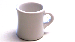 VINTAGE MUG HEAVY THICK STONEWARE WHITE COFFEE CUP DINER RESTAURANT USA