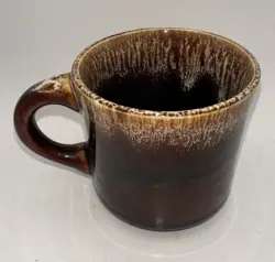 VINTAGE MCCOY BROWN DRIP GLAZE COFFEE MUG C HANDLE