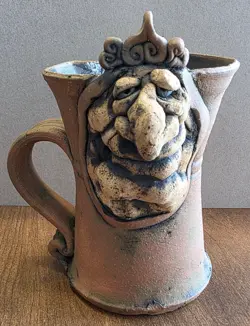 VINTAGE UGLY FACE STONEWARE MUG