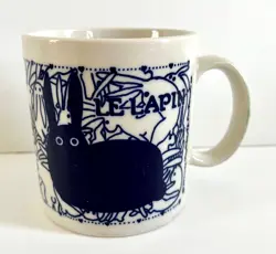 VINTAGE 1978 TAYLOR & NG LE LAPIN BUNNIES COFFEE MUG CUP BLUE