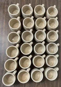 HUGE LOT OF 24 TEPCO TAN HEAVY MUGS DINER RESTAURANT WARE COFFEE 3