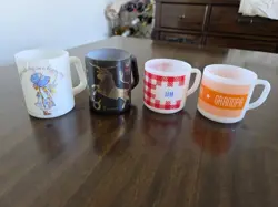 VINTAGE FEDERAL GLASS MUG LOT OF 4 DIFFERENT MUGS