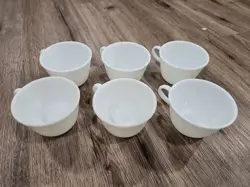 VINTAGE PYREX MILK GLASS COFFEE TEA CUPS MUGS SET OF (6)
