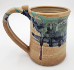 VINTAGE STUDIO ART POTTERY DRIP GLAZED MUG