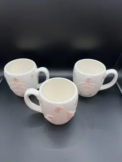 VINTAGE OTAGIRI BEACHCOMBER SEASHELL BEACH DECOR MUGS SET OF 3