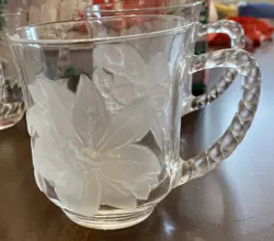 POINSETTIA FROSTED MUGS