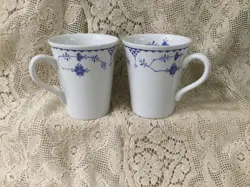 VTG FRANCISCAN DENMARK 2 PC LOT COFFEE CUPS  MUGS  ENGLAND IRONSTONE