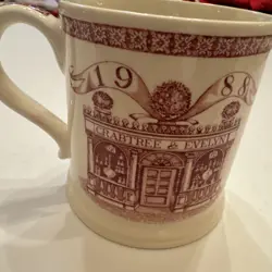 VINTAGE MASON'S IRONSTONE ENGLAND 1988 CRABTREE & EVELYN RED COFFEE TEA MUG