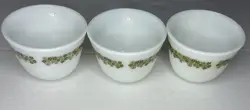 VINTAGE CORELLE CRAZY DAISY SPRING BLOSSOM COFFEE CUP (SET OF 3) MILK GLASS