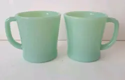 SET OF 2 VINTAGE FIRE KING JADEITE DINNER COFFEE MUG MINT CONDITION
