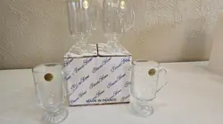 VTG PRINCESS HOUSE HERITAGE #504 (4) CRYSTAL HOT BEVERAGE MUGS 5.5