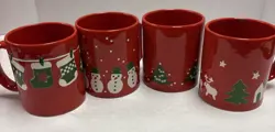 VINTAGE WAECHTERSBACH W. GERMANY CHRISTMAS COFFEE MUG SET LOT OF 4
