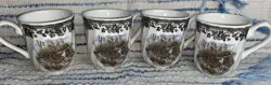 CHURCHILL VINTAGE GAME 4 MUG/CUP SET MALLARD DUCKS ARCHIVE ILLUSTRATION