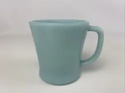 VTG FIRE-KING OVEN WARE DELPHITE LIGHT BLUE MILK GLASS D-HANDLE MUG MCM USA