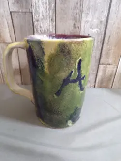 LOUISVILLE STONEWARE PAINT YOUR OWN STUDIO POTTERY MUG LETTER A