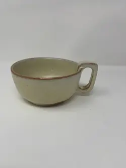FRANKOMA POTTERY SOUP MUGS BOWLS SQUARE HANDLES DESERT GOLD 4SC VINTAGE