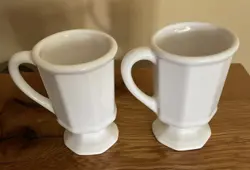 VINTAGE PFALTZGRAFF HERITAGE WHITE PEDESTAL 2 COFFEE MUGS