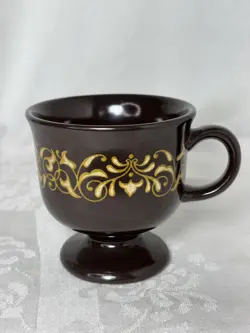 VINTAGE FRANCISCAN JAMOCA FOOTED COFFEE TEA MUG CUP MCM 1970S