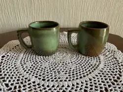 VINTAGE FRANKOMA PLAINSMAN PRAIRIE GREEN  COFFEE MUG 5CL